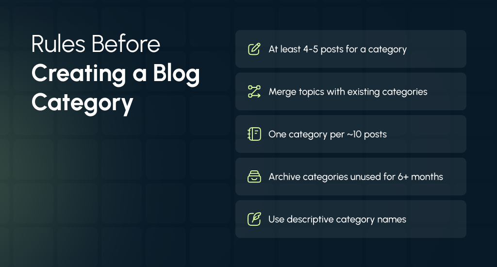Rules Before Creating a Blog Category