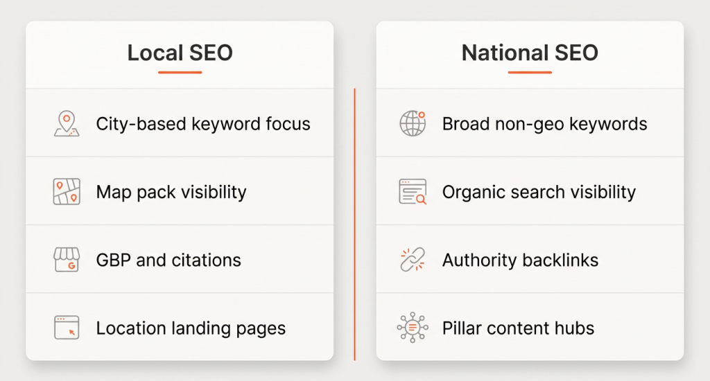 Local SEO vs National SEO
